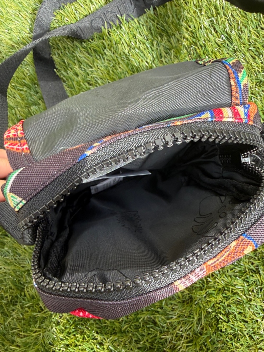 Farm Rio Tropical Print Crossbody Bag - colorful leaf/print pattern - Picture 7 of 8